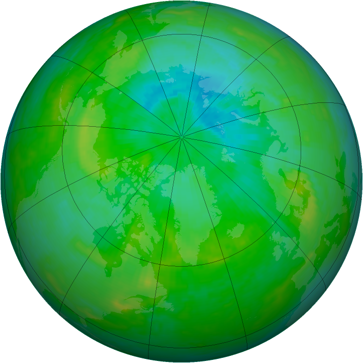 Arctic ozone map for 17 August 1981